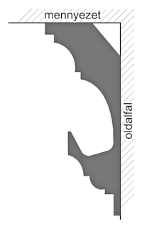 VL-2B Polisztirol díszléc rejtett világításhoz